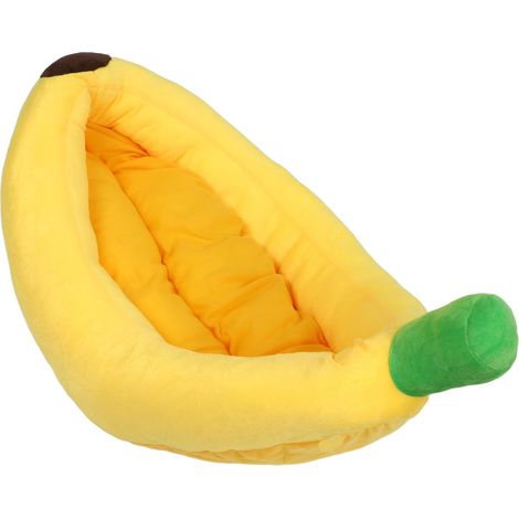 Lit pour chat en forme de banane, chaud, doux et confortable, idéal pour la nuit d'hiver. (1/5)