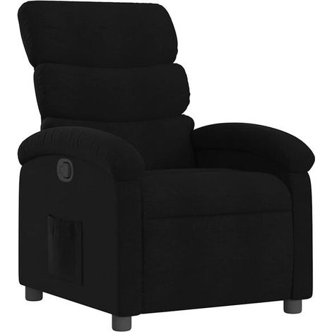 Fauteuil inclinable en tissu noir (1/5)