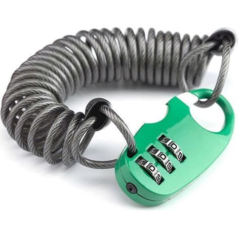 Helm Fahrradschloss Kabel Mini Motorrad Diebstahlsichere Fahrradschlösser Tragbares 3-stelliges Geschenk (1/5)