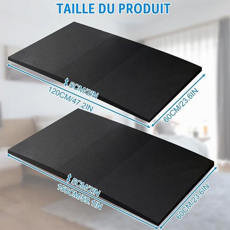 Mattress Support Repair Sinking Beds Foam Cushion 150 x 60 x 2 cm Black Trapezoidal Support Under Mattress Support Board Cuttable Support (1/4)