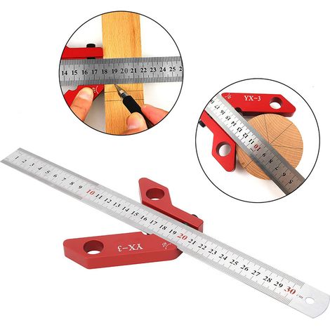 Outil de mesure YX-3 pour traceur d'angles 45° et 90°, avec règle graduée. (1/5)