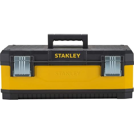 Stanley – Boîte à outils bimatière 59 cm – Structure métal et polypropylène – Cadenassable – Poignée ergonomique – Plateau porte-outils intégré