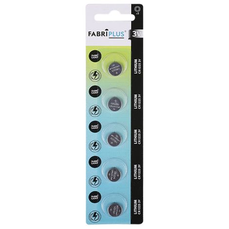Pile bouton cr1225 3v fabriplus lithium 20x5x0,4 cm