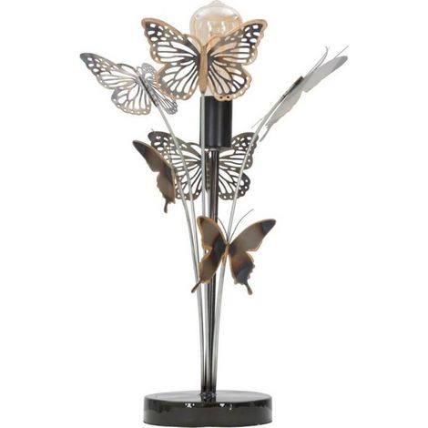 Lampada da tavolo in metallo con decorazioni farfalle per interni (1/5)