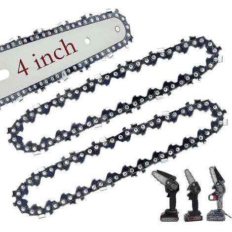 Set mit 2 Mini-Kettensägenketten, 4-Zoll-Ersatzketten - (1/5)