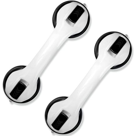 Ensemble de 2 poignées de douche noires à ventouse, poignées de sécurité portables-AquaForge (1/5)