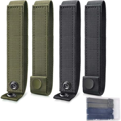 Sangles Molle 6 Pouces avec Boutons-Pression, Lot de 4 Sangles en Nylon pour Panneaux Sangles de Fixation Molle Accessoires pour Sacs à Dos Militaires Sangles à Boutons-Pression (1/4)