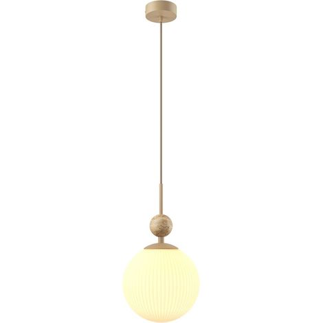 Sospensione Contemporanea Tavo Pietra Calcarea Beige 1 Luce E27 (1/5)