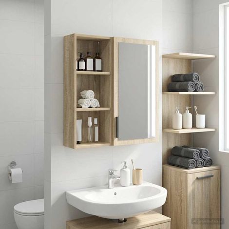 Armario de pared para baño Roble  30 x 14 x 70 cm