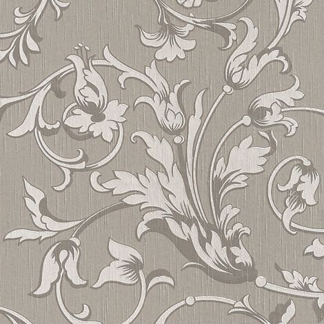 BRICOFLOR Papier peint baroque Tapisserie baroque Papier peint intissé Marron Gris - 10,05 x 0,53 m (1/5)