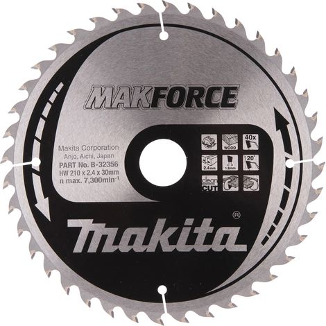 Makita B-32356 Lama Sega Circolare Makforce T.C.T. 210x30mm 40T Legno