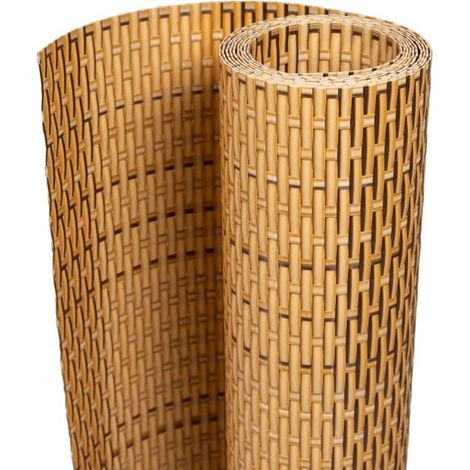 Paravents de balcon, lot de 10, marron clair, 255 x 19 cm, en résine tissée (1/5)