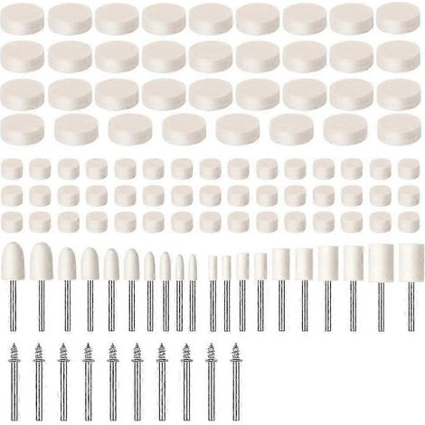 Ensemble de 110 disques de polissage compatibles avec les kits de polissage Dremel accessoires pour outils Dremel avec tiges de 1/8 pouce. (1/5)