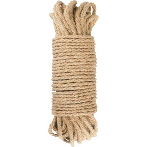 6mm Corde Jute,15M Corde Chanvre, Corde de Jardin en Chanvre,Ficelle de Chanvre pour Jardin, Bricolage, Décoration (1/4)