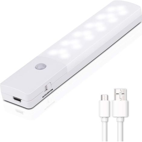 Automatisches LED-Nachtlicht, 18-LED-Lampe mit Bewegungssensor, wiederaufladbare Batterie, Schrankleuchte, Nachtlicht für Schrank, Kleiderschrank, Carport, Flur (1/3)