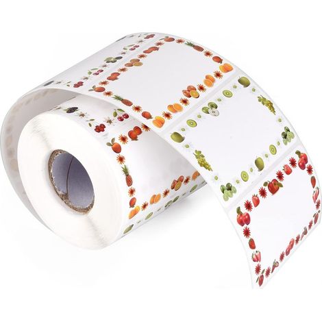 Paquete de 250 etiquetas con motivos frutales para tarros de mermelada y otros recipientes. (1/5)