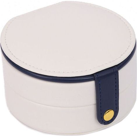 Boîte à bijoux en cuir multicouche avec boîte à bijoux(Blanc) (1/5)