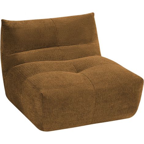 Chauffeuse design 1 place fauteuil rembourré en tissu texturé bronze Alba