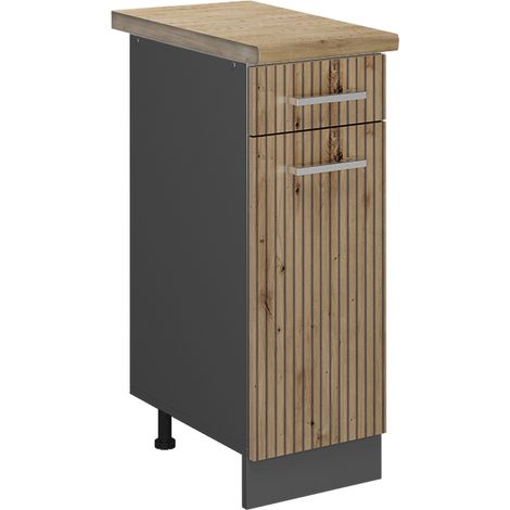 Meuble cuisine R-Line, Chêne Artisan, 30 cm , PT Chêne, Vicco (1/5)