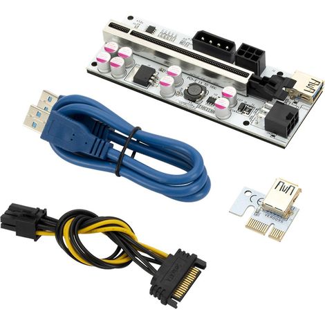 PCIe Ver010 X Grafikkarten-Verlängerungskabel 16x Adapterkarte 8 Kondensatoren (1/4)