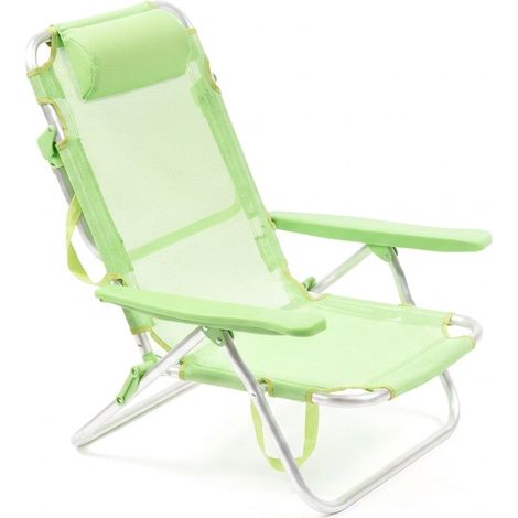 Spiaggina Mare Pieghevole Parigi Alluminio Giardino 53x62x77 cm Verde