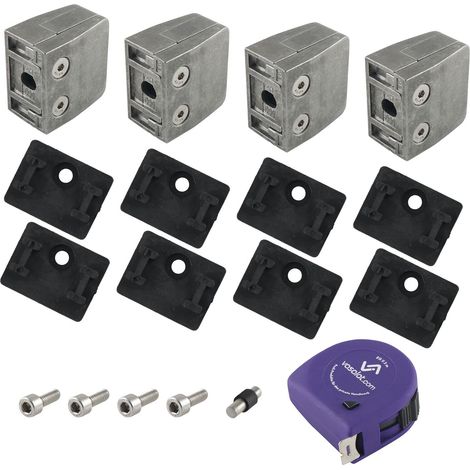 Glashalter M26 40x40mm für Vierkantrohr & Glas 12mm Zink roh