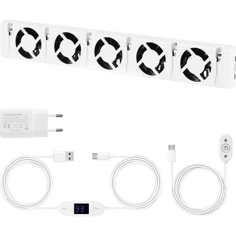 TolleTour Radiatorventilator 5-fach, 1er-Set, Temperatursteuerung, für 70–100 cm (1/5)