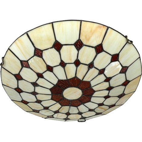 Tiffany Deckenleuchte 40 cm E27 2x60W braun rund Marvel 8091 Rabalux (1/5)
