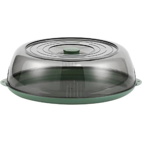 PET dish cover, thermal insulation storage, transparent, dustproof, for home, picnic, kitchen, green (1/5)