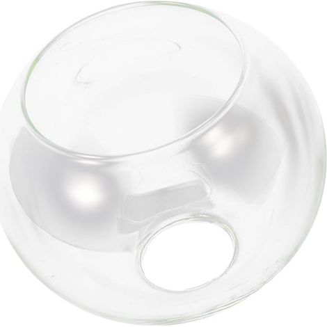 1 Abat-Jour Verre Double Trou 20cm Transparent Pour Suspension E27 Salon Chambre Bureau