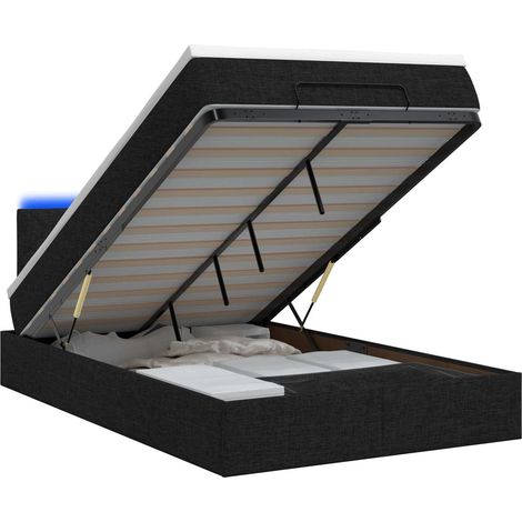 Maison Exclusive - Letto Ottomano con Materasso e LED Nero 120 x 190 cm Tessuto (1/5)
