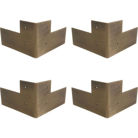 Protections d'angle en métal vintage pour meubles, laiton (1/5)