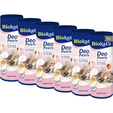 Biokat’s Deo Pearls Baby Powder - Complemento lettiera con profumo per agglomerati freschi e solidi nella toilette del gatto - 6 tubi (6 x 700 g) (1/5)