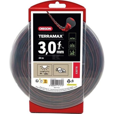Filo decespugliatore Ovale intrecciato Terramax Rosso/nero ø3 mm/44m Oregon 636778
