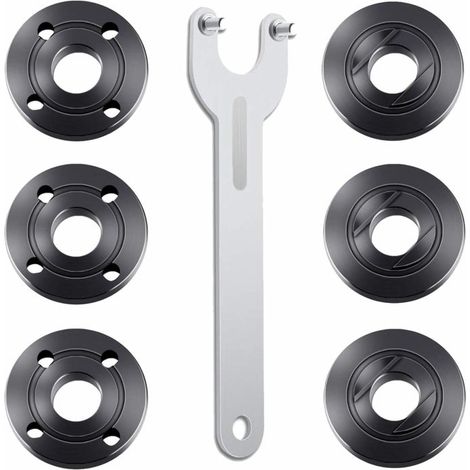 Juego de tuercas de bloqueo Irovami de 5/8"-11 para amoladora angular, 3 juegos de bridas + llave metálica de alta resistencia para accesorios de herramientas eléctricas. (1/5)