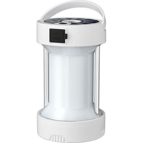 Lampe Solaire de Camping Rechargeable Lanterne Led a Piles 1800mAh Lampe Torche Lampes de Randonnée Lumière Solaire Extérieure Lampe Tente pour Camping/Pêche/Coupure de Courant Blanc (1/5)