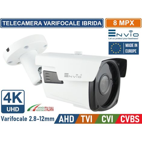 TELECAMERA IBRIDA BULLET VARIFOCALE 4IN1 AHD CVI TVI CVBS 4K ULTRA HD 8MP IP66 (1/5)