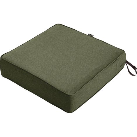 Coussin carré pour chaise longue – 12,7 cm d'épaisseur – Coussin de terrasse robuste avec revers résistant à l'eau – Vert fougère chiné – 63,5 x 63,5 x 12,7 cm (1/5)