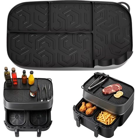 Accessoires Friteuse sans Huile Ninja AF400 AF451 DZ401 Tapis Silicone 3 Zones Antidérapant Lavable Lave-vaisselle Pour Ninja Foodi Max Dual Zone Airfryer 10,4 Litres Cuisine Propre (1/5)