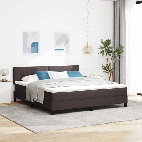 Boxspringbett mit Kopfteil Dunkelbraun 180 x 200 cm Stoff