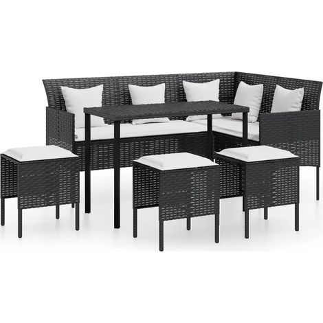 Couch Sofa Set Black, Cream White vidaXL
