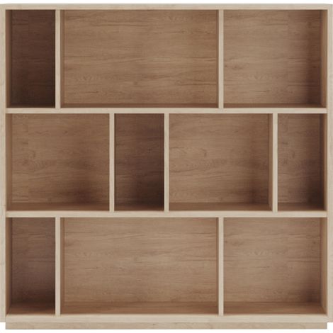 Estantería librería, colección NACK, con 3 niveles de altura en melamina color roble (1/5)