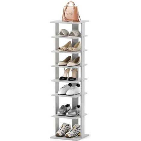 Rangement chaussures pour petit espace, meuble étroit avec étagères amovibles et hauteurs variées (1/5)