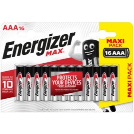 16 batterie alcaline Energizer MAX AAA RL03 E92