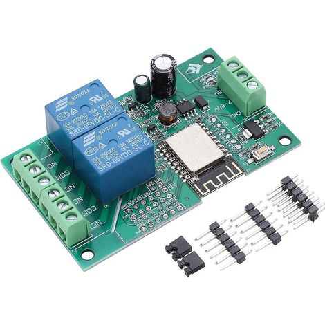 Wi-Fi-Relaismodul, Zweikanal-Leiterplatte, DC 880V für ESP8266, Sekundärentwicklung, Lernen