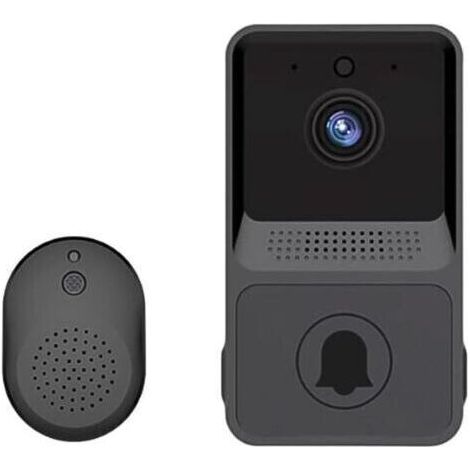 (Noir) Sonnette vidéo sans Fil, Sonnette vidéo Wi-FI Intelligente avec Carillon,kit de Sonnette de Porte avec vidéo HD, WiFi 2,4 G (1/4)