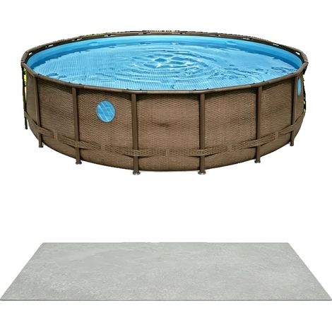 Poolzubehör, langlebige Polyester-Bodenplane, einfache Installation, Grau (1/5)