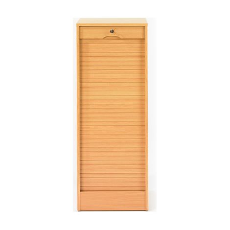 M&S – Classeur à rideau hêtre 6 étagères réglables – Dimensions L 41.4 H 108.4 P 44 cm – Meuble éco-conçu fabriqué en France