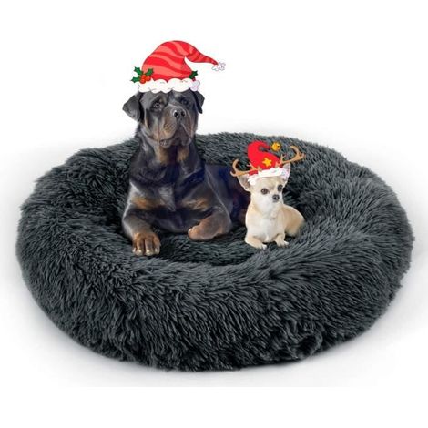Lit pour Chat/Nid de Chat - Panier pour chat/chien - Chaud - Gris Foncé - 60cm (1/3)