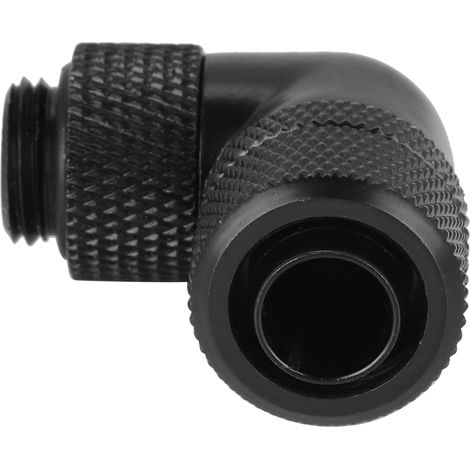 Raccord de refroidissement à eau fileté G1/4, coude à angle droit 90° pour tube mince (noir) (1/5)